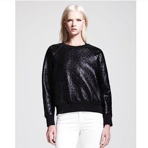 THEORY 38 Black Wool Blend Incline B Down-Force Sweatshirt Style Pullover Small